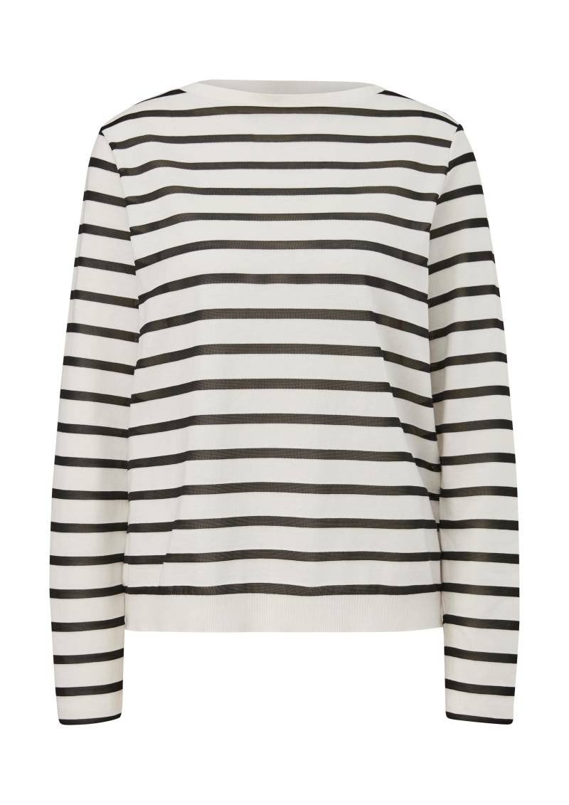 comma - T-Shirt schwarz|weiß - Gr. - 38 von comma