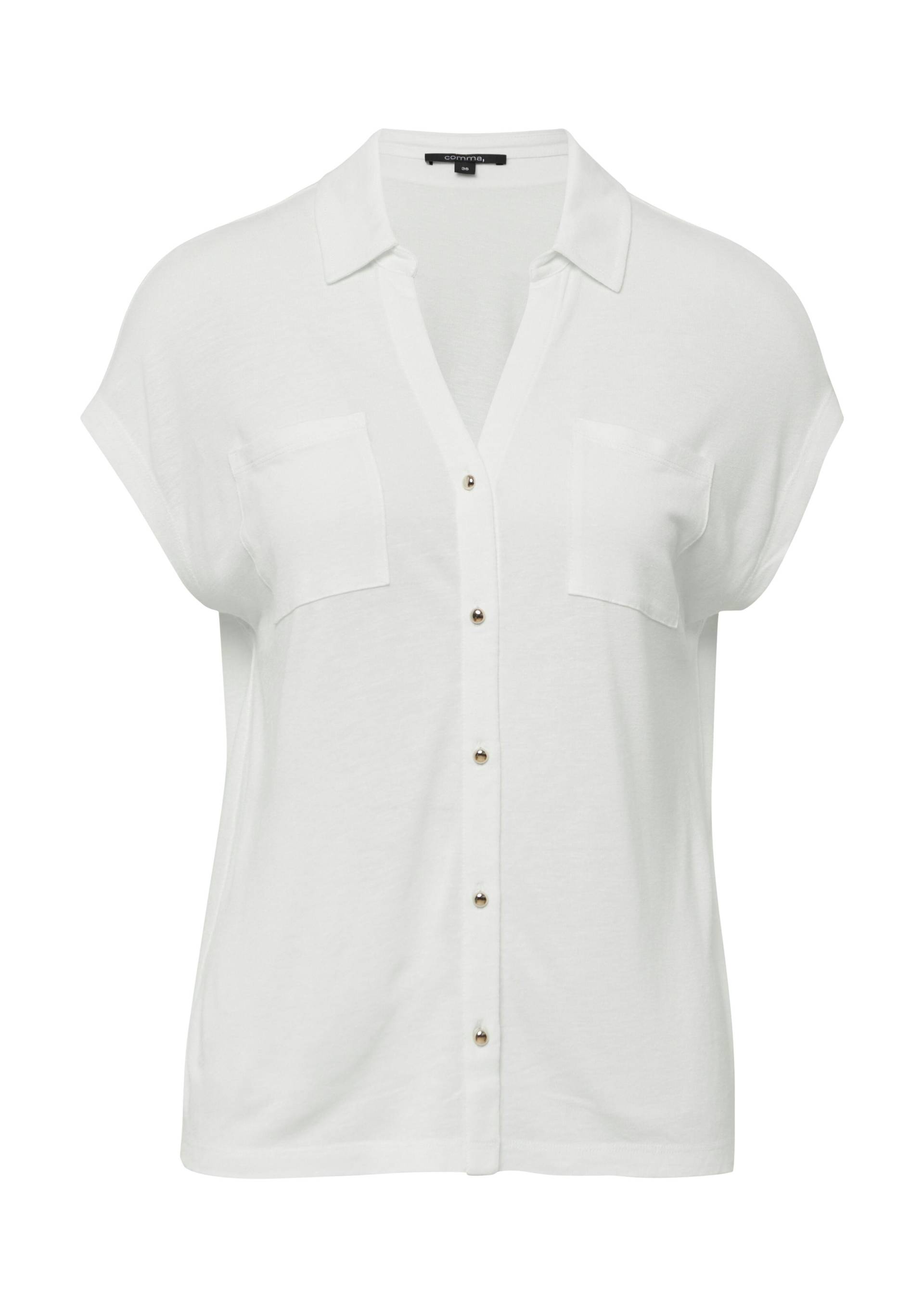 comma - T-Shirt weiß - Gr. - 34 von comma