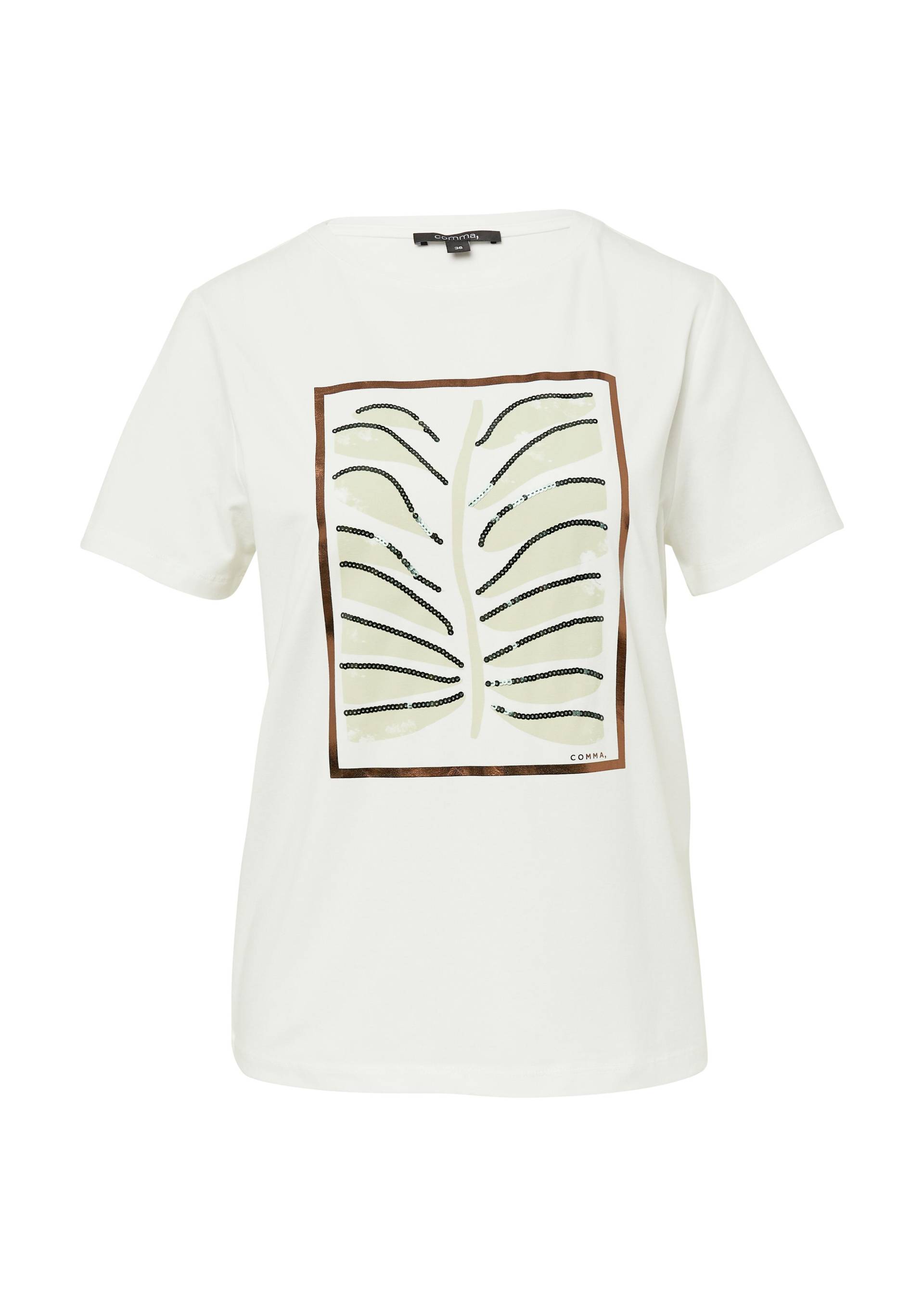 comma - T-Shirt weiß - Gr. - 36 von comma