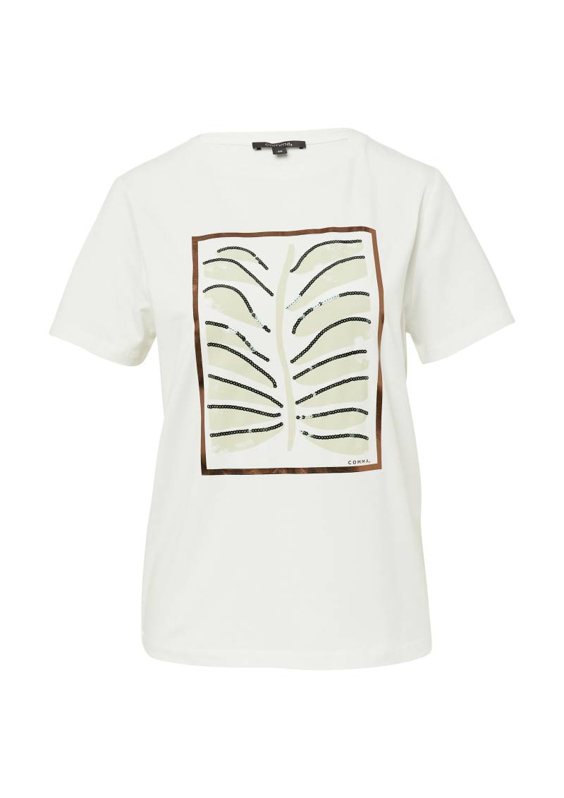 comma - T-Shirt weiß - Gr. - 36 von comma