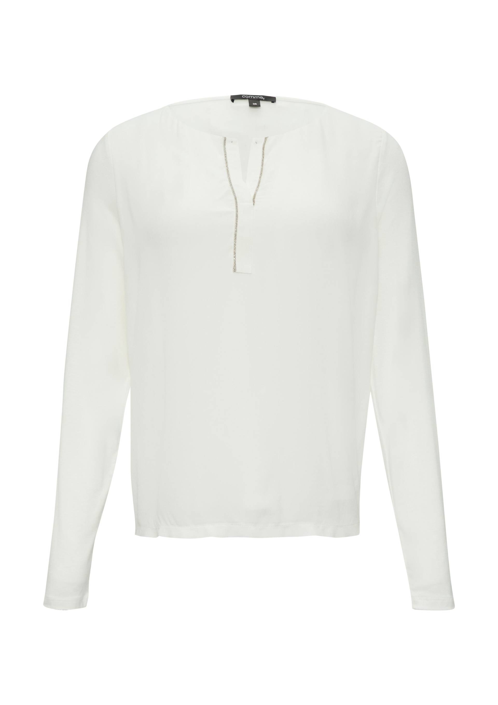 comma - T-Shirt weiß - Gr. - 36 von comma