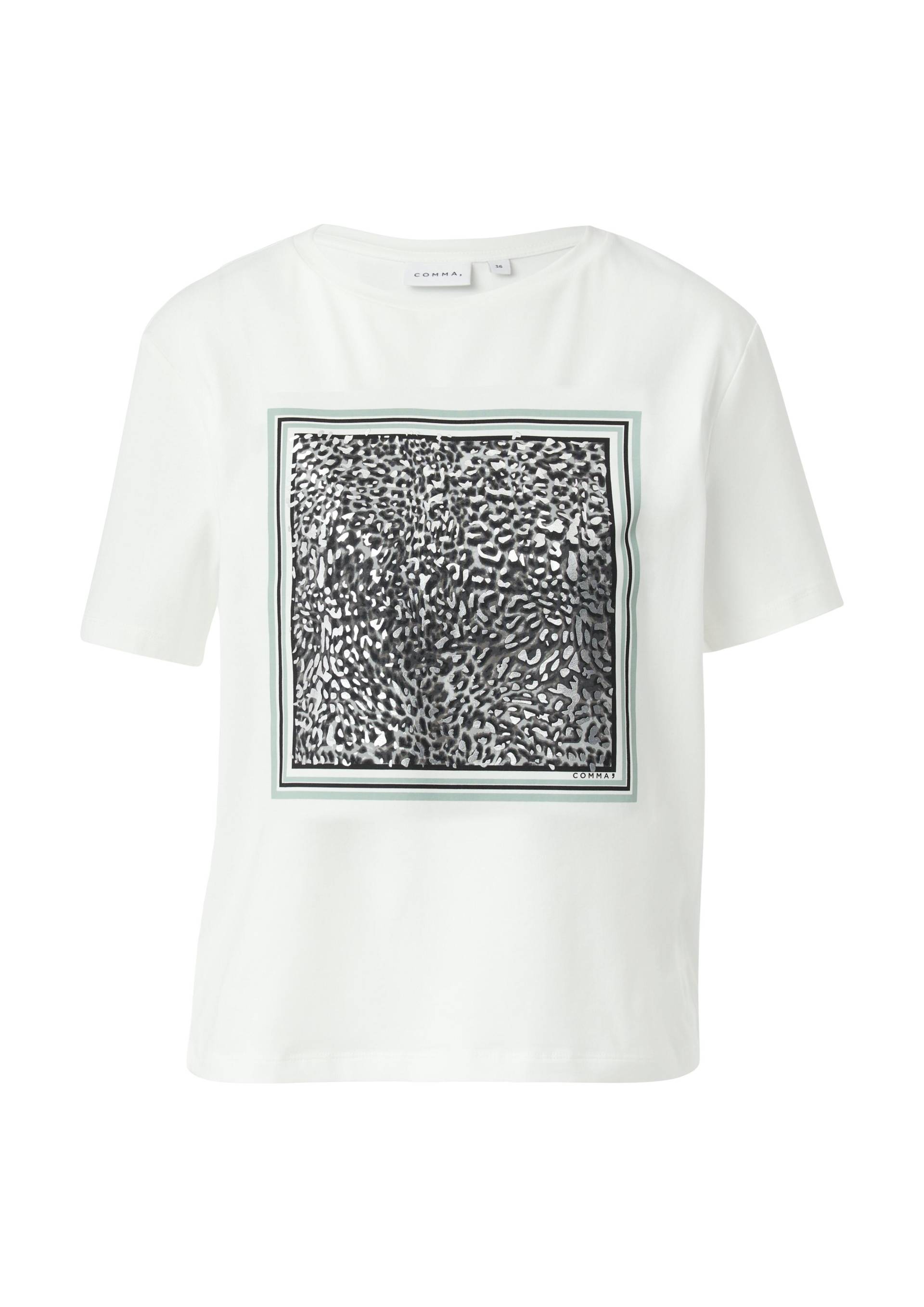 comma - T-Shirt weiß - Gr. - 38 von comma