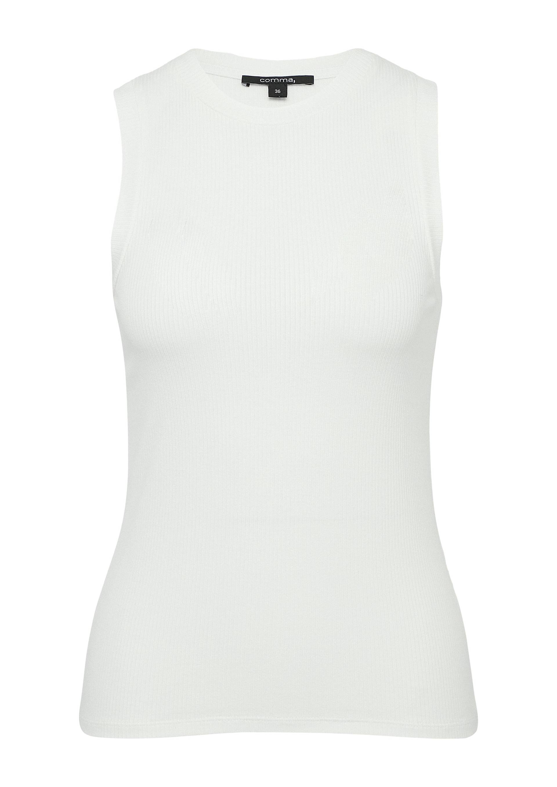 comma - T-Shirt weiß - Gr. - 40 von comma