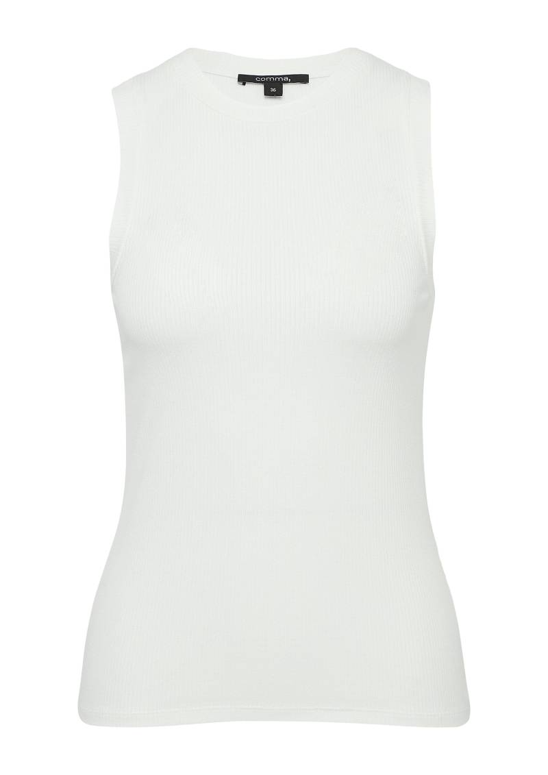comma - T-Shirt weiß - Gr. - 40 von comma