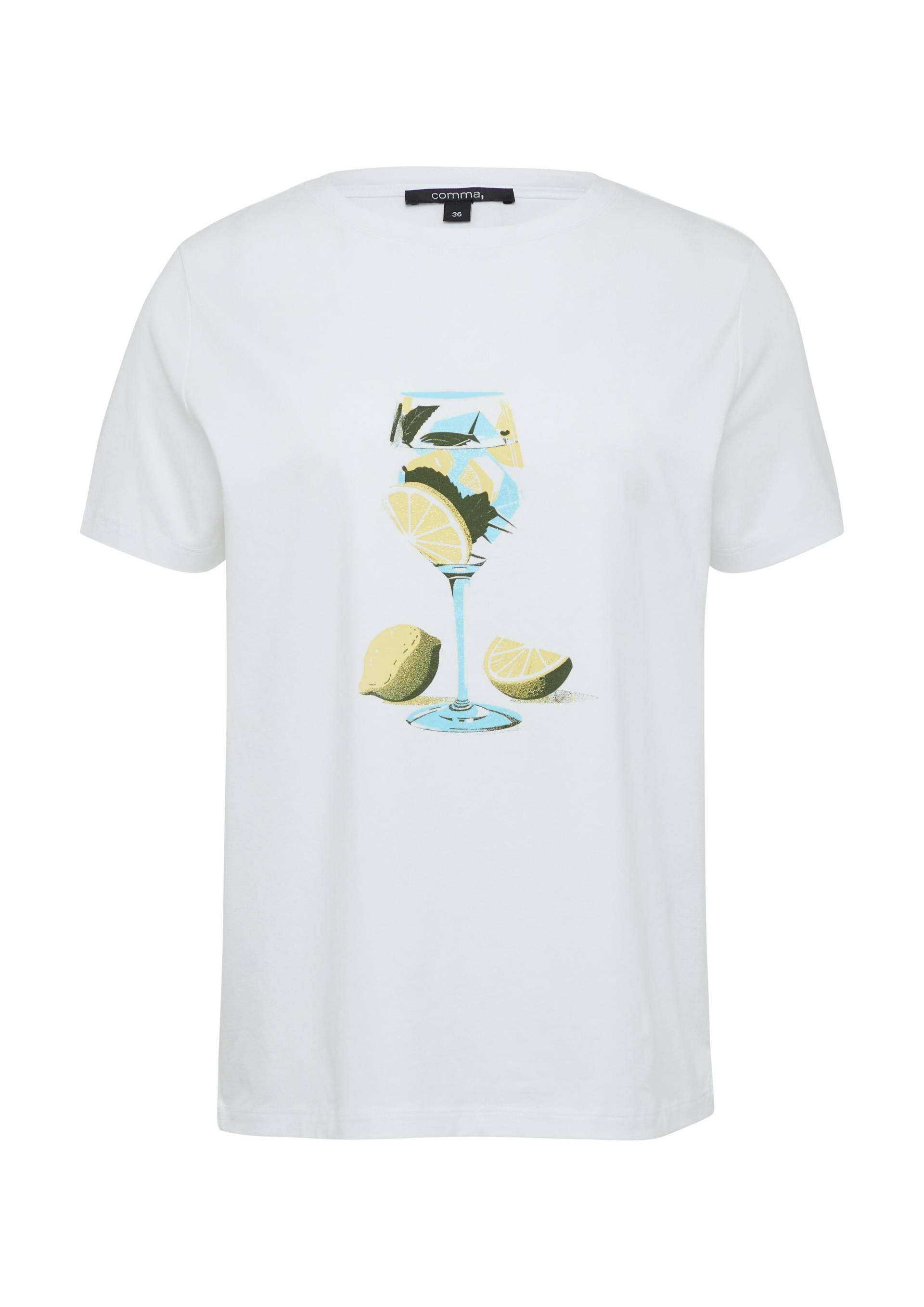 comma - T-Shirt weiß - Gr. - 42 von comma