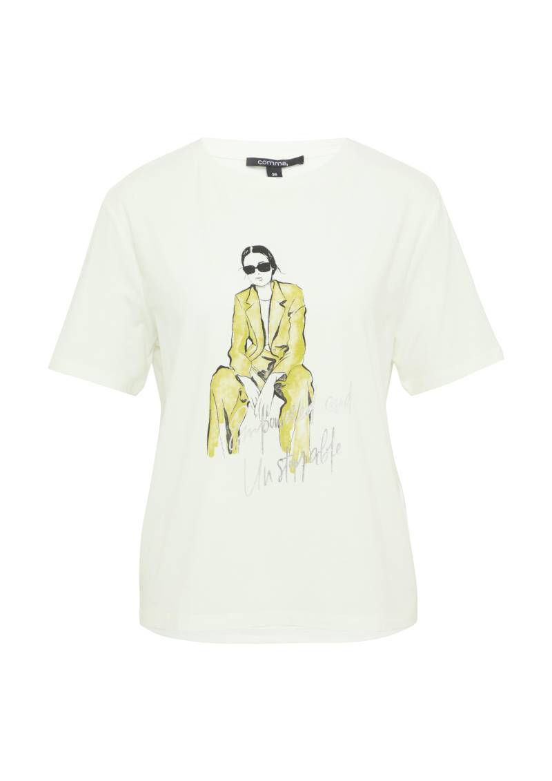 comma - T-Shirt weiß - Gr. - 46 von comma
