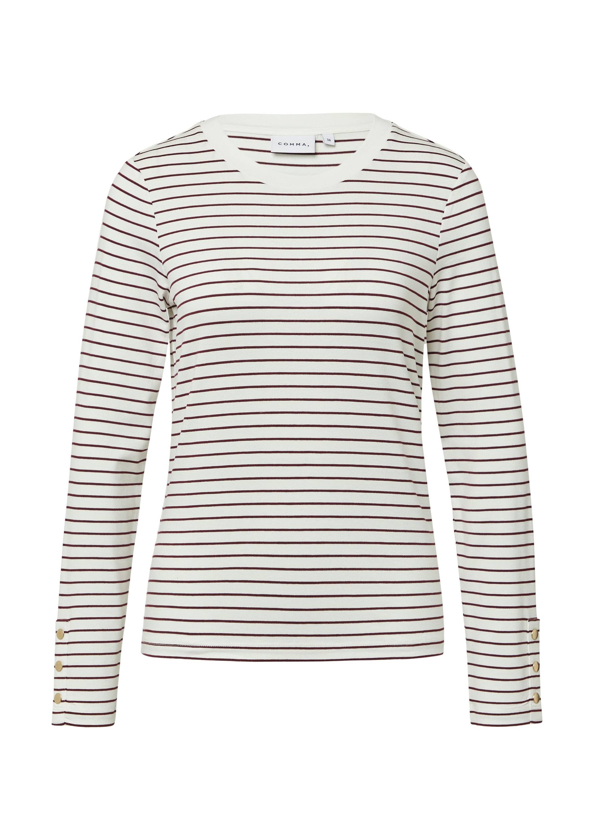 comma - T-Shirt weiß|rot - Gr. - 42 von comma