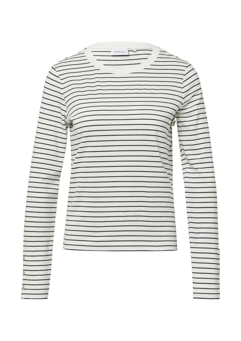 comma - T-Shirt weiß|schwarz - Gr. - 34 von comma