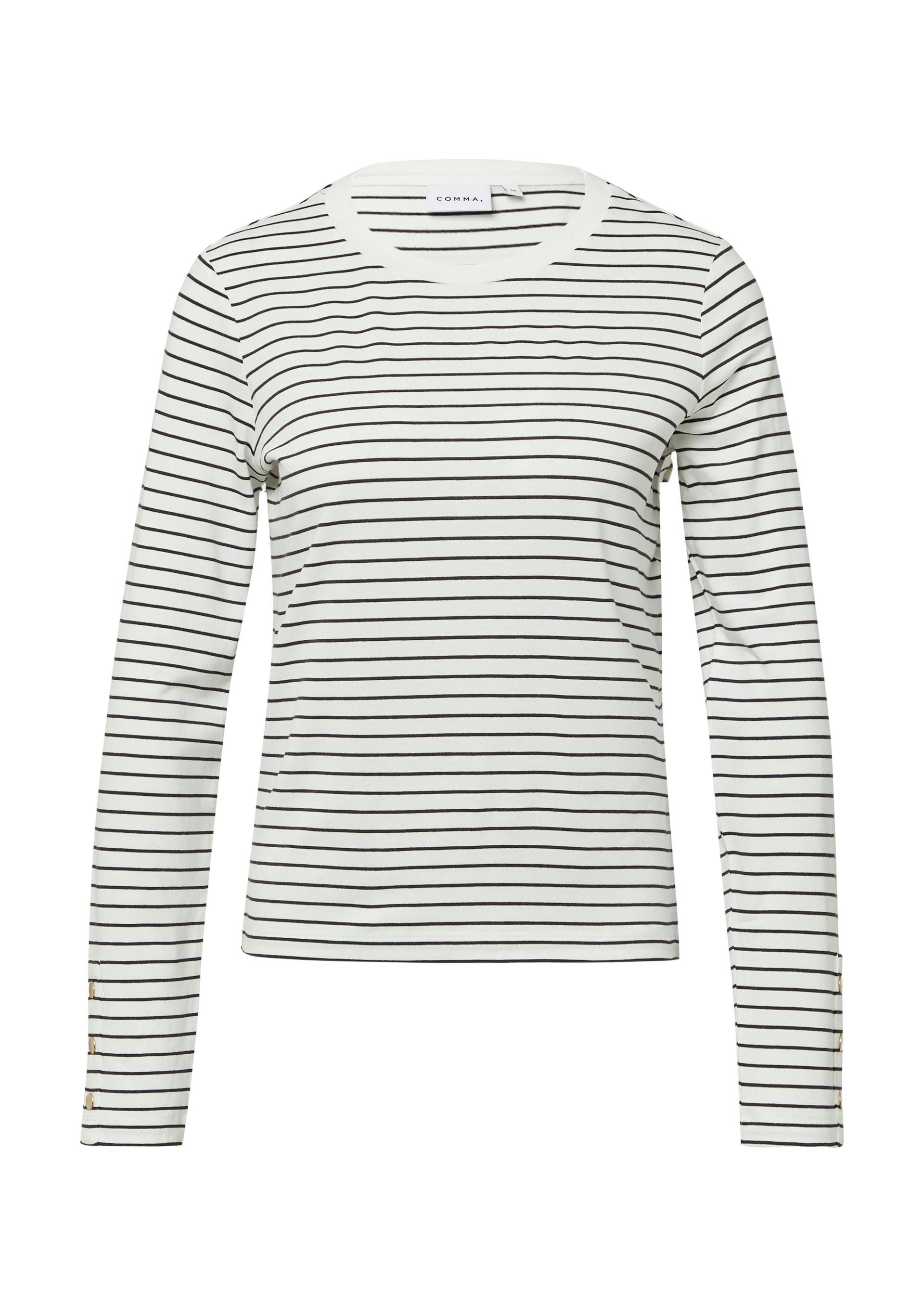 comma - T-Shirt weiß|schwarz - Gr. - 38 von comma