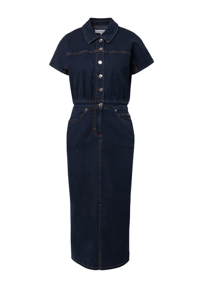 comma - Tailliertes Denim-Kleid blau - Gr. - 38 von comma