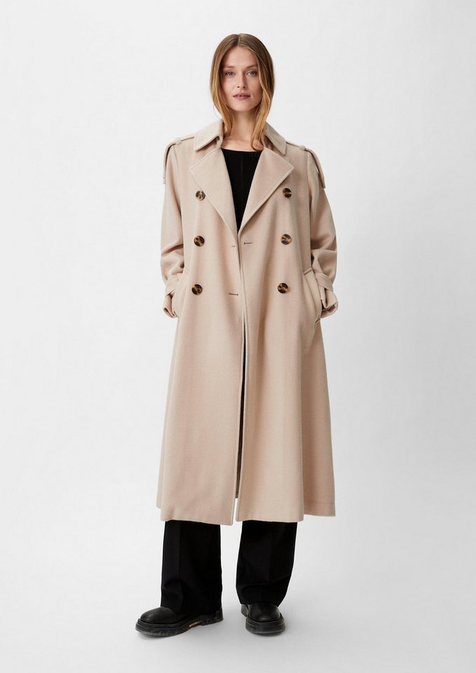 comma Trenchcoat Outdoor-Mantel Trenchcoat aus Wolle und Viskose von comma