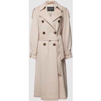 comma Trenchcoat mit Bindegürtel in unifarbenem Design in Hellbraun, Größe 40 von comma