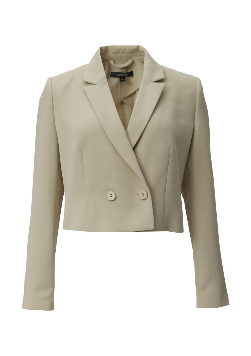comma - Verkürzter Blazer mit Reverskragen beige - Gr. - 44 von comma