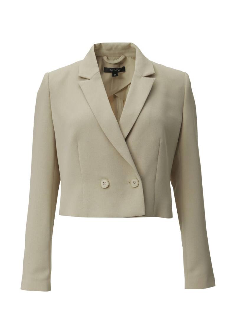comma - Verkürzter Blazer mit Reverskragen beige - Gr. - 44 von comma