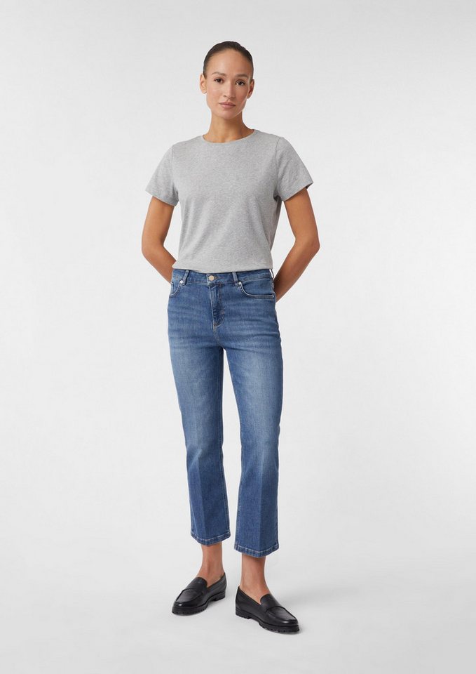 comma Weite Jeans Jeans-Hose Elastische Ankle-Jeans mit Flared Leg (1-tlg) von comma