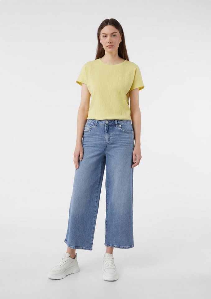 comma Weite Jeans Jeans-Hose Jeans-Culotte mit Waschung von comma