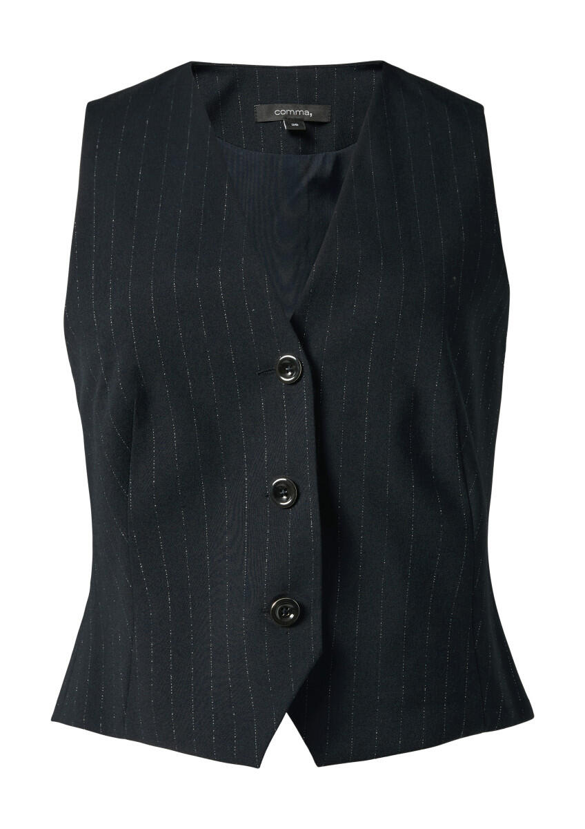 comma - Weste mit dezentem Glitzergarn blau - Gr. - 40 von comma