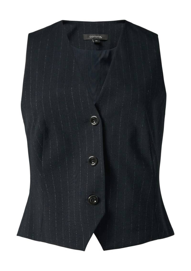 comma - Weste mit dezentem Glitzergarn blau - Gr. - 40 von comma