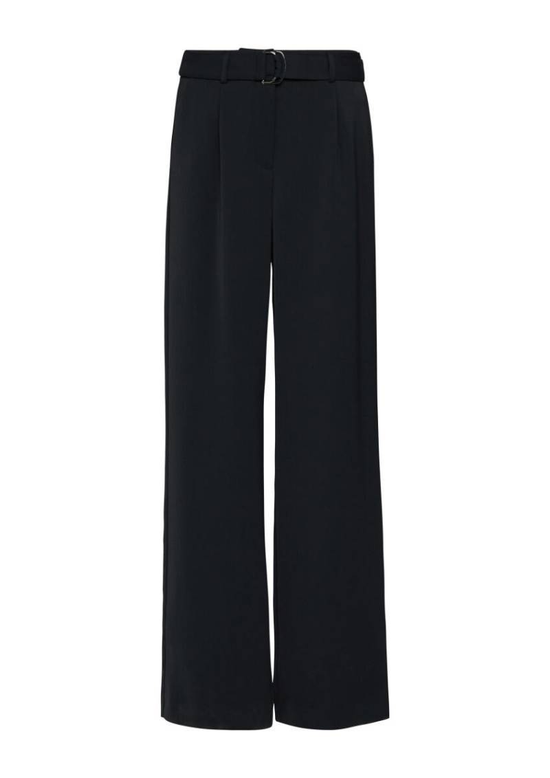 comma - Wide-Leg-Hose mit Bindeband blau - Gr. - 34/REG von comma