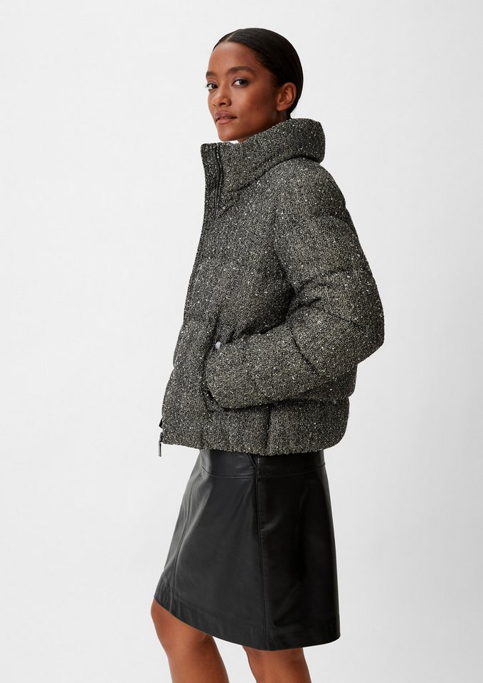 comma Winterjacke Outdoor-Jacke Jacke aus Bouclé mit Glitzergarn von comma
