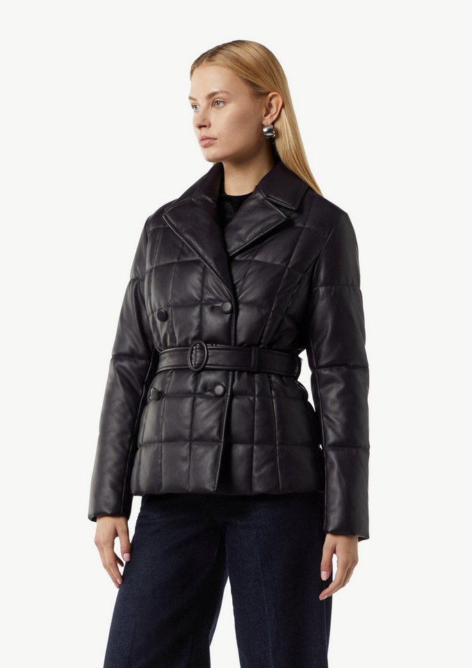 comma Winterjacke Outdoor-Jacke Steppjacke aus Lederimitat (1-St) von comma