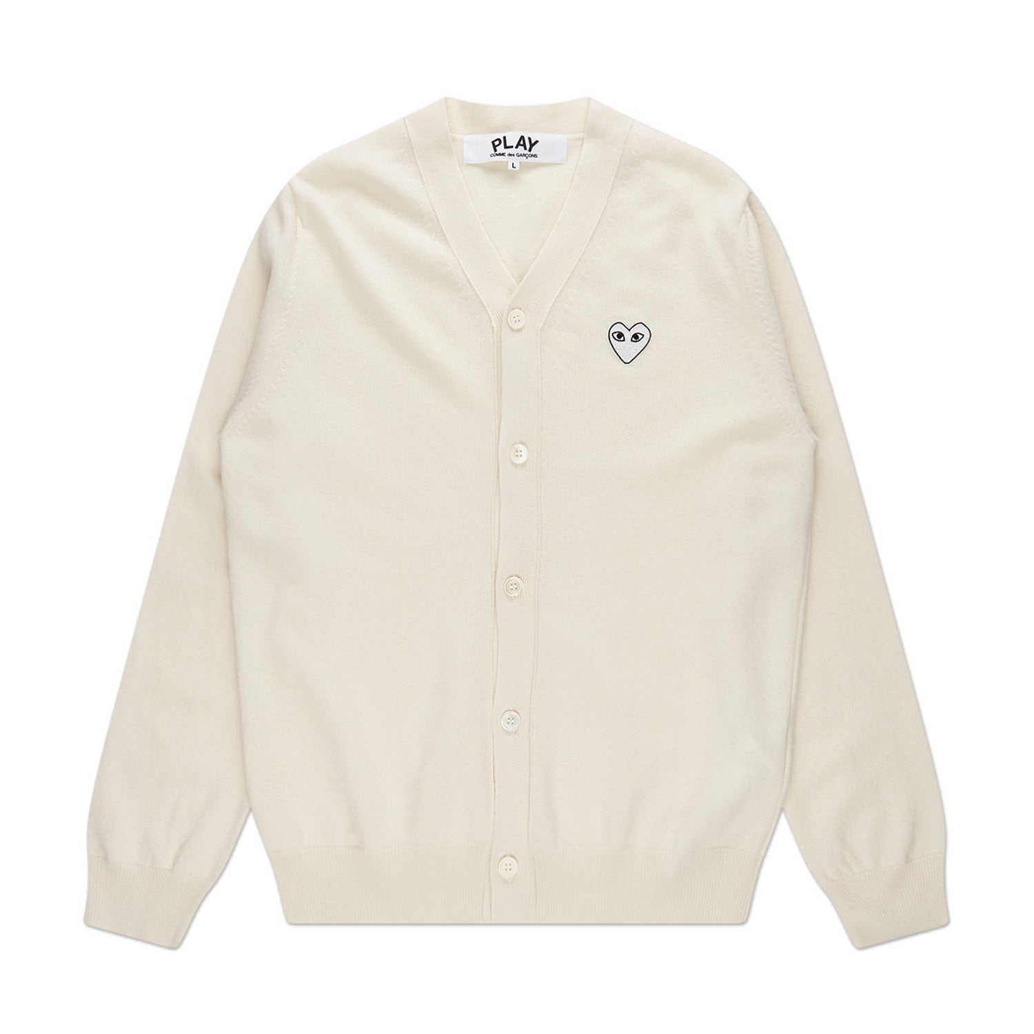 comme des garçons play knit cardigan (creme) von comme des garçons play