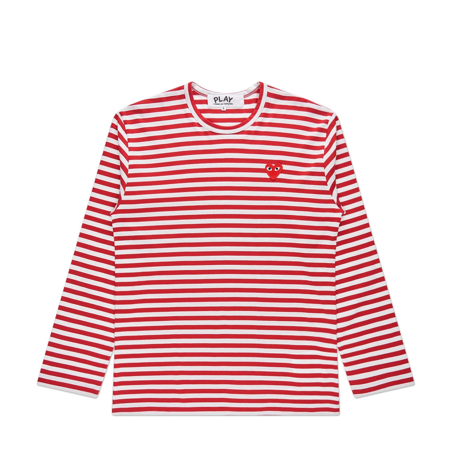 comme des garçons play long sleeve knit (red/ white) von comme des garçons play