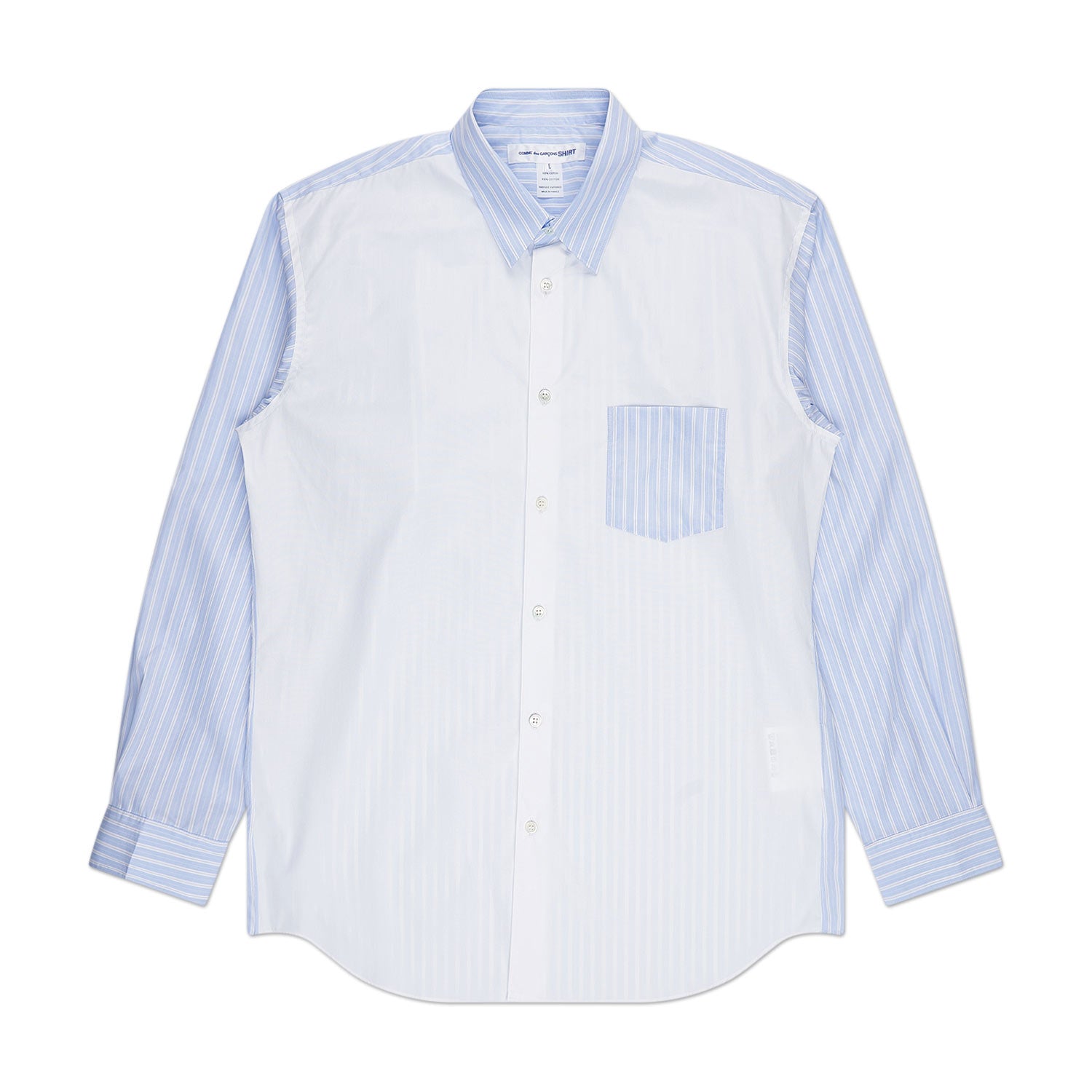 comme des garçons shirt woven shirt (white / blue) von comme des garçons shirt