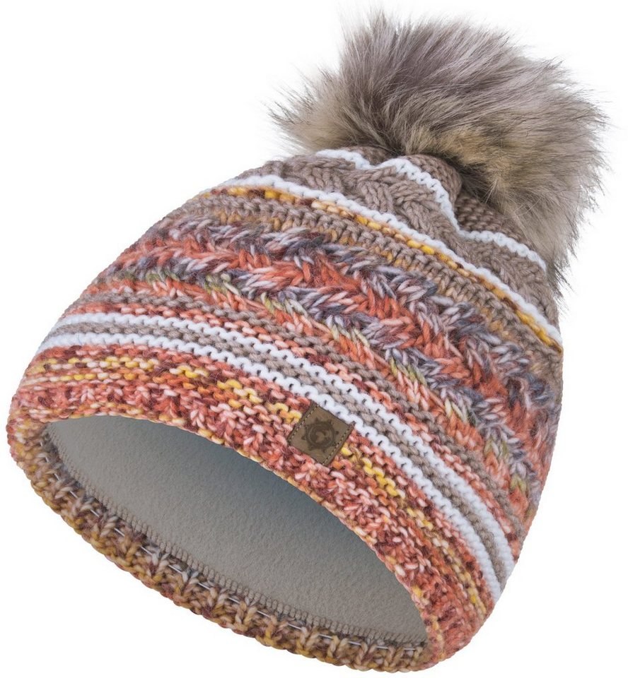 compagno Bommelmütze (1-St) Wintermütze Strickmütze Damen Winter gefüttert Beanie von compagno