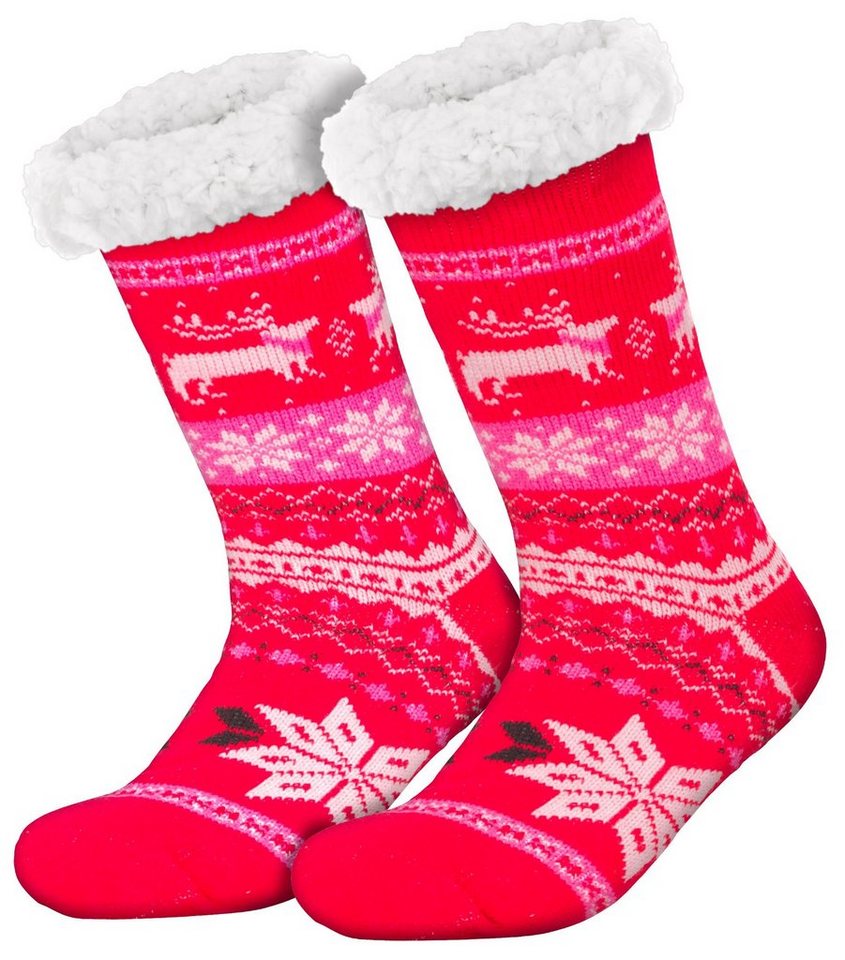 compagno Kuschelsocken (1-Paar) Kuschelsocken Norwegen Anti-Rutsch Sohle Noppensocken Wintersocken Damen Herren Socken Einheitsgröße von compagno