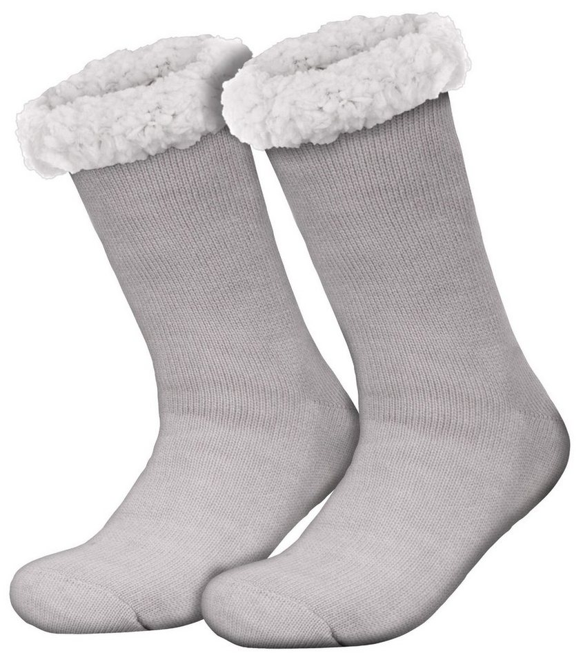 compagno Kuschelsocken (1-Paar) Kuschelsocken Unifarben Anti Rutsch Noppensocken Wintersocken Damen Herren Socken Einheitsgröße von compagno