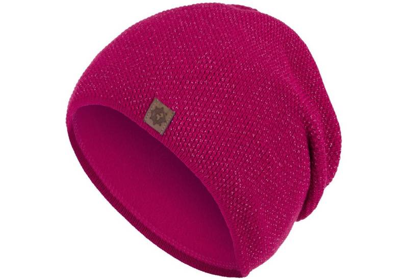 compagno Strickmütze (1-St) Damen Beanie Wintermütze Metallic-Garn gefüttert Fleecefutter von compagno