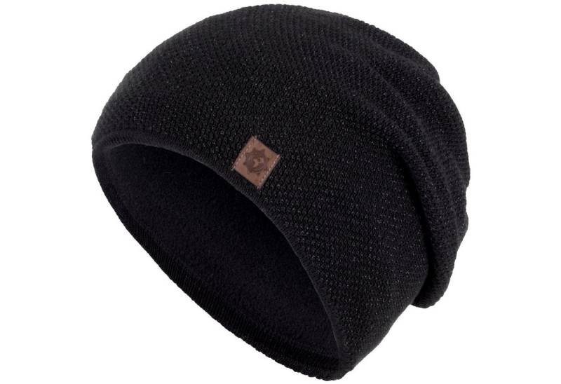 compagno Strickmütze (1-St) Damen Beanie Wintermütze Metallic-Garn gefüttert Fleecefutter von compagno