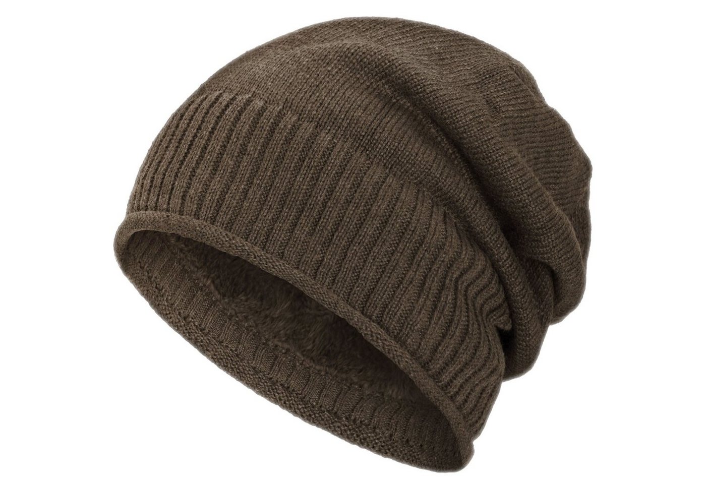 compagno Strickmütze (1-St) Gefütterte Wintermütze Herren Damen Mütze Beanie Haube Strickmütze von compagno