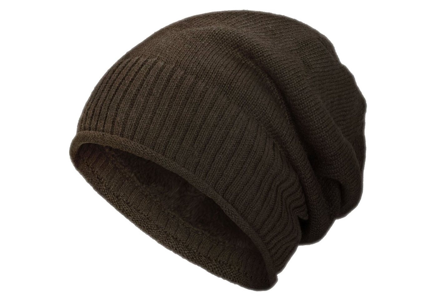 compagno Strickmütze (1-St) Gefütterte Wintermütze Herren Damen Mütze Beanie Haube Strickmütze von compagno