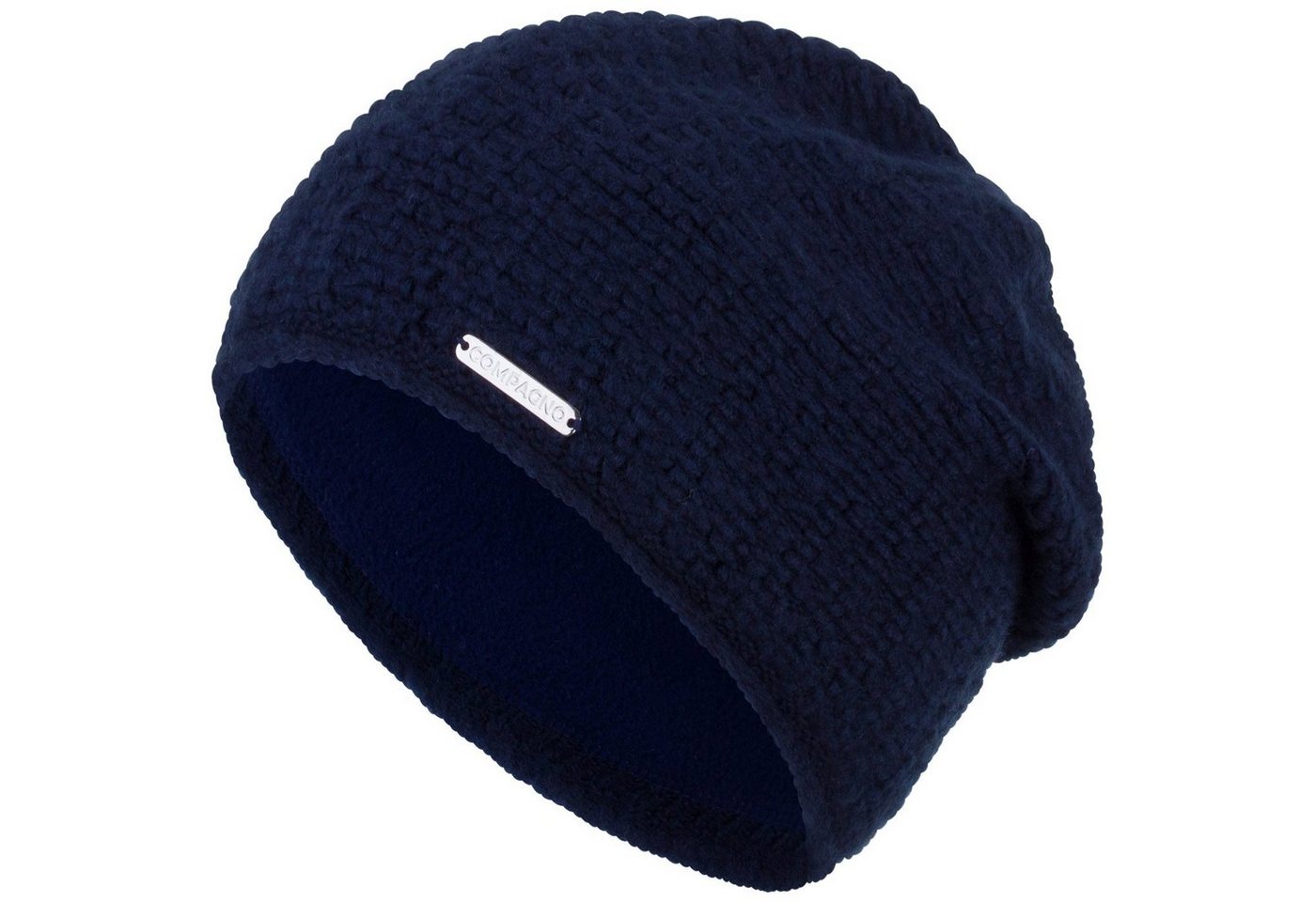 compagno Strickmütze (1-St) Grobstrick Beanie Wintermütze Strickmütze Damen gefüttert Fleecefutter von compagno