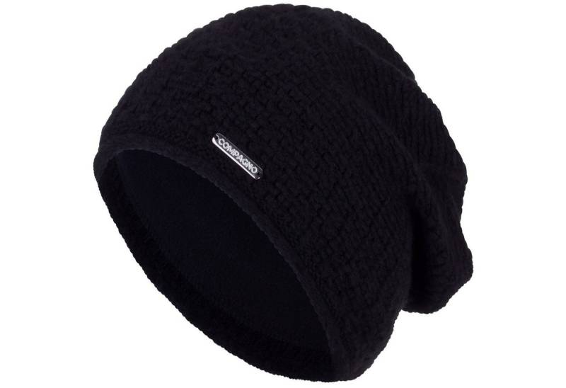 compagno Strickmütze (1-St) Grobstrick Beanie Wintermütze Strickmütze Damen gefüttert Fleece von compagno