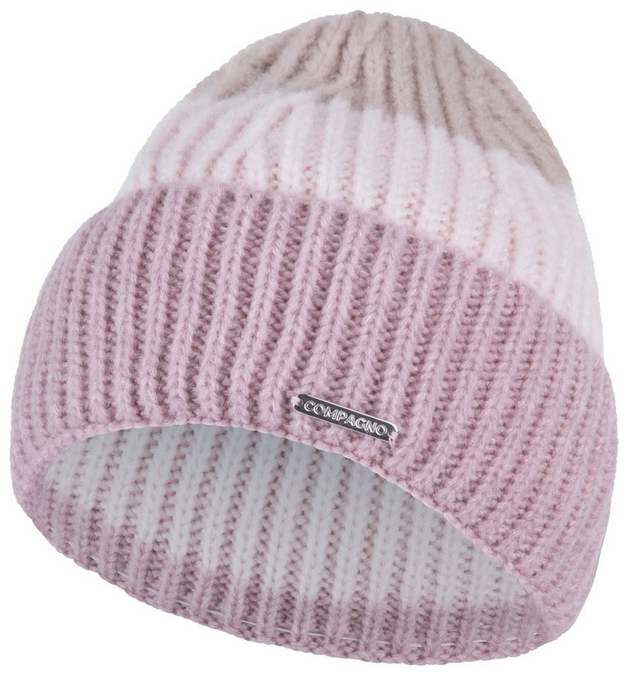 compagno Strickmütze (1-St) Klassische Beanie Wintermütze Strickmütze Damen mit breiter Krempe von compagno