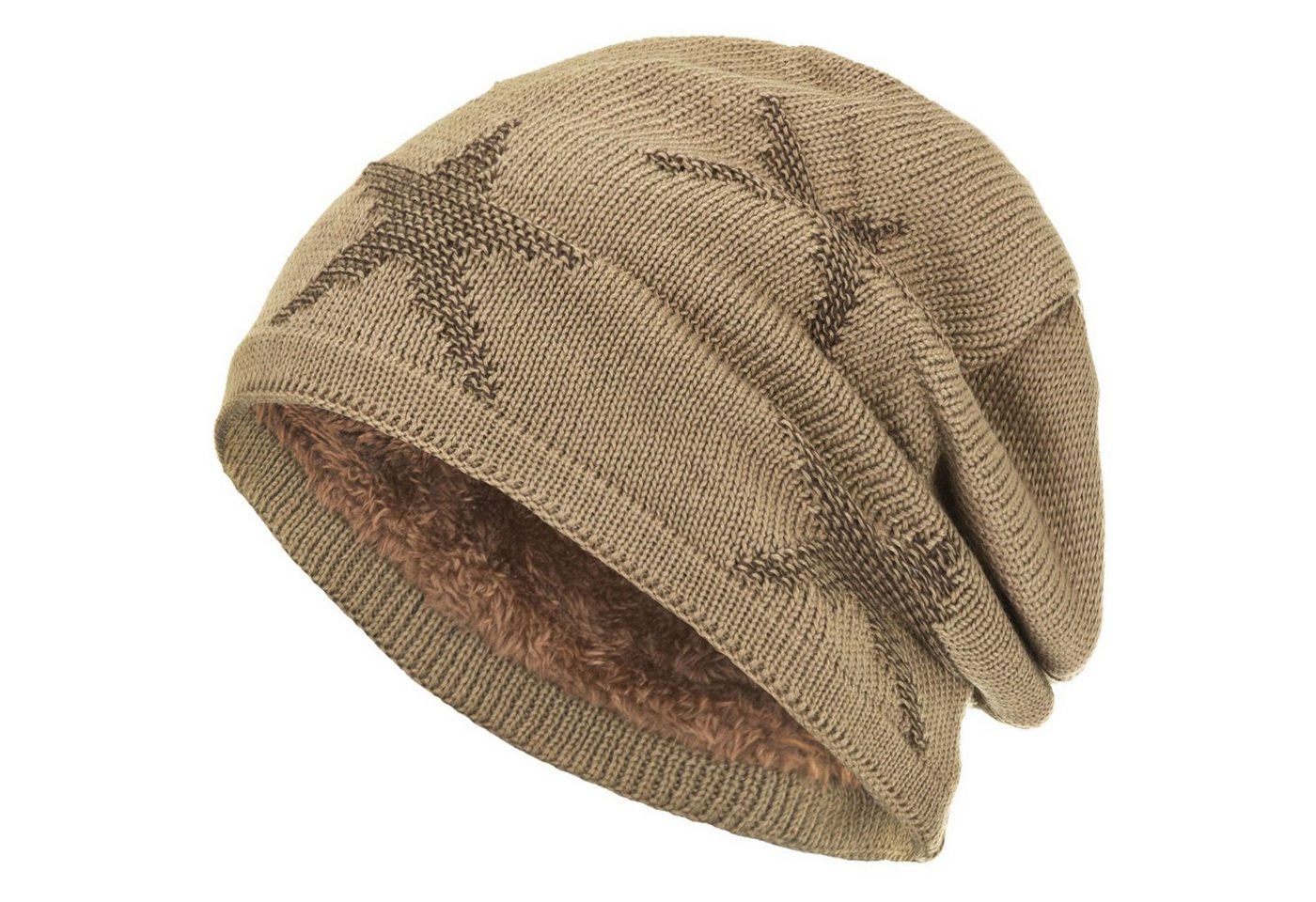 compagno Strickmütze (1-St) Warm gefütterte Wintermütze Strickmütze Beanie Damen und Herren von compagno