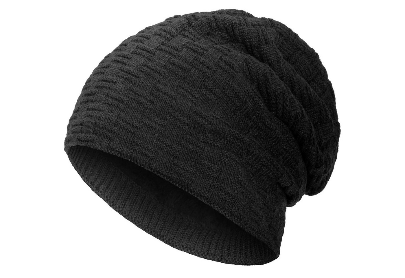 compagno Strickmütze (1-St) Warm gefütterte Wintermütze Strickmütze Beanie Damen und Herren von compagno