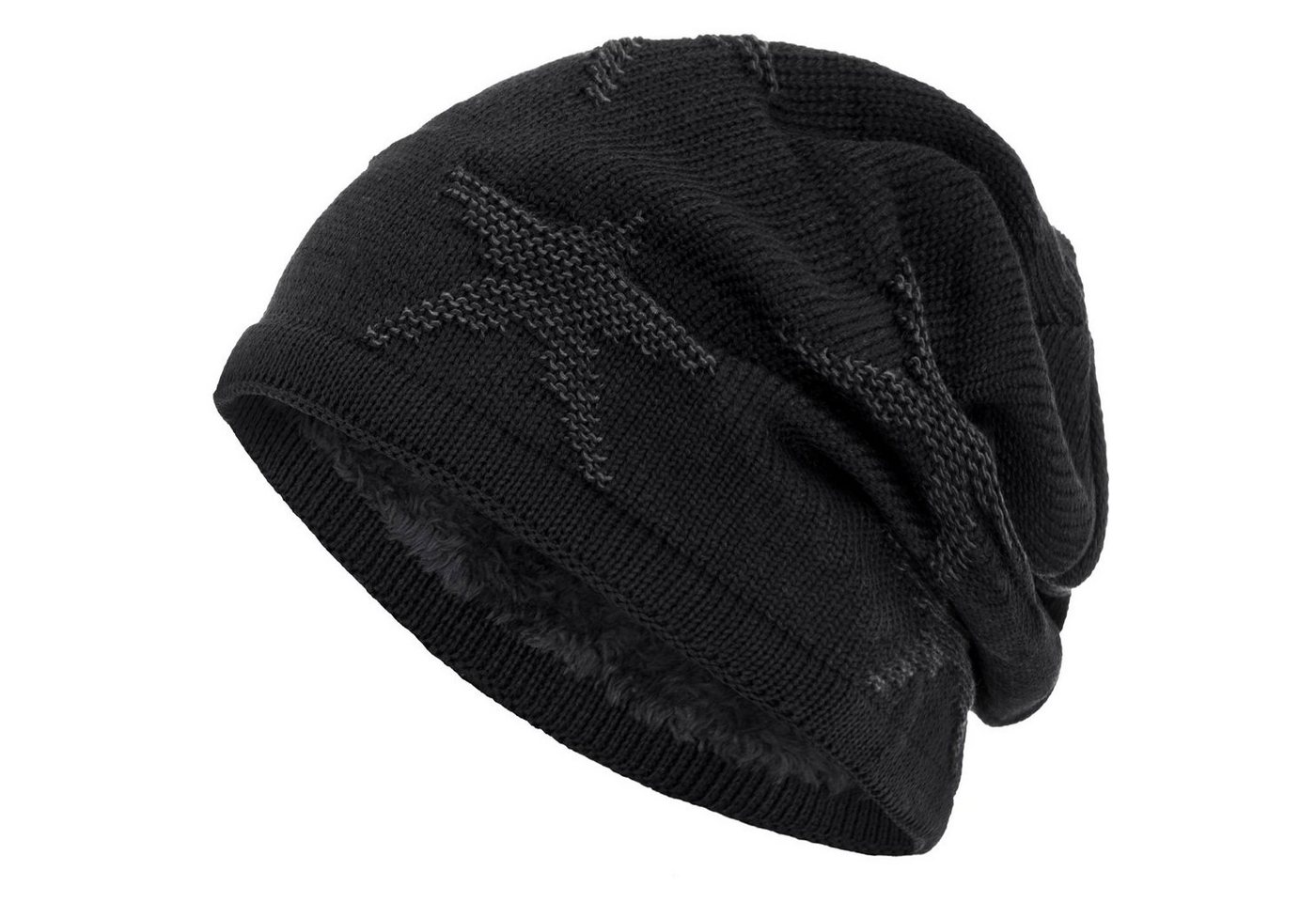 compagno Strickmütze (1-St) Warm gefütterte Wintermütze Strickmütze Beanie Damen und Herren von compagno