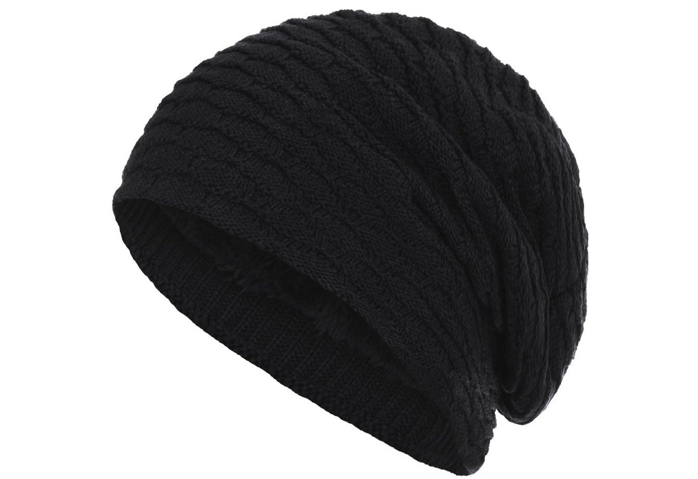 compagno Strickmütze (1-St) Wintermütze warm gefütterte Mütze mit Wabenmuster Beanie meliert von compagno