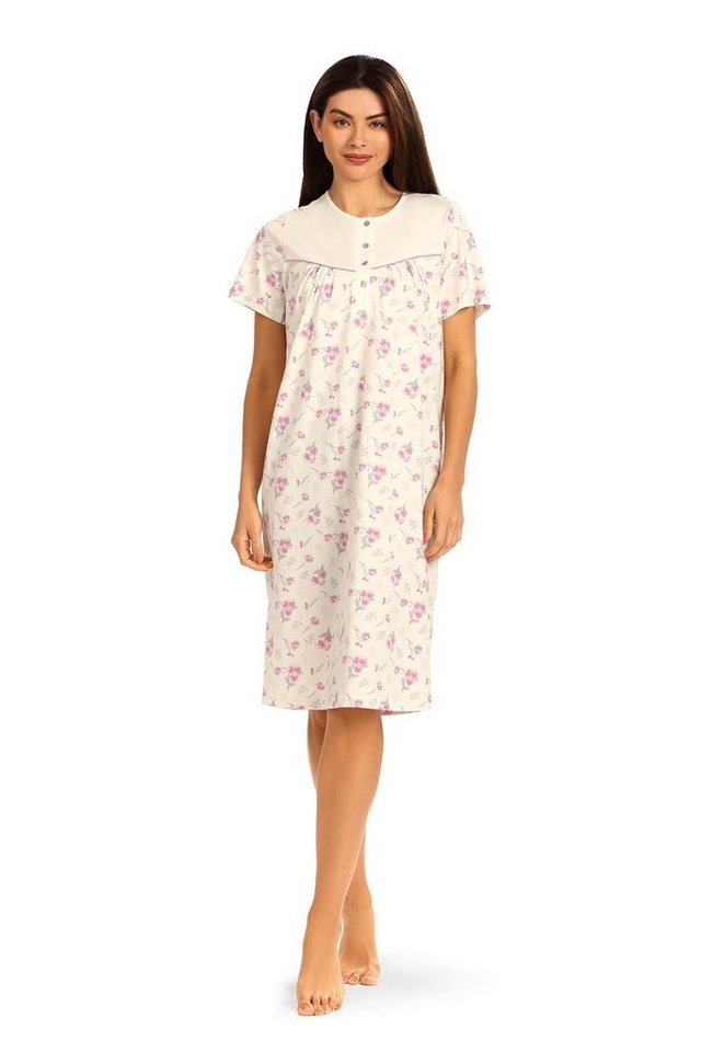 comtessa Nachthemd (Set, 1-tlg., 1-teilig) Damen Sleepshirt ca.110cm Schlafshirt Baumwolle Blumen von comtessa