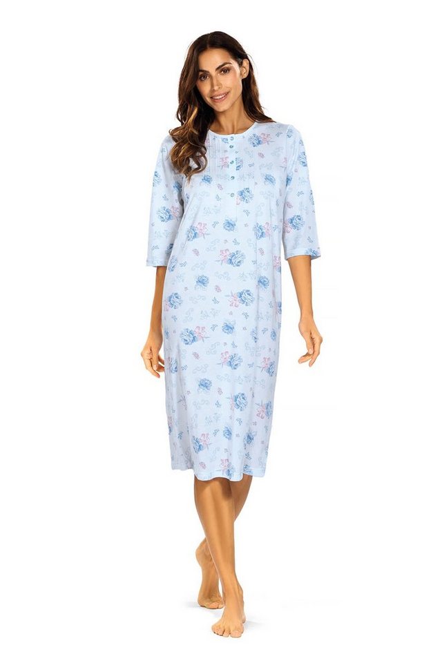 comtessa Nachthemd (Set, 1-tlg., 1-teilig) Damen Sleepshirt ca.110cm Schlafshirt Baumwolle Blumen von comtessa