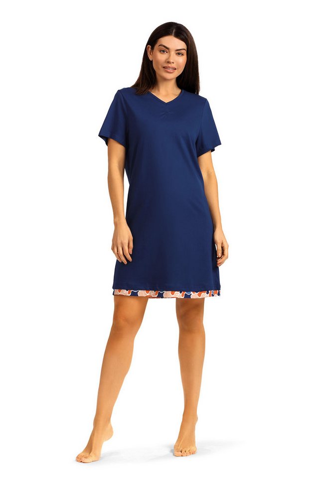 comtessa Nachthemd (Set, 1-tlg., 1-teilig) Damen Sleepshirt ca.95cm Schlafshirt Baumwolle Raffungen von comtessa