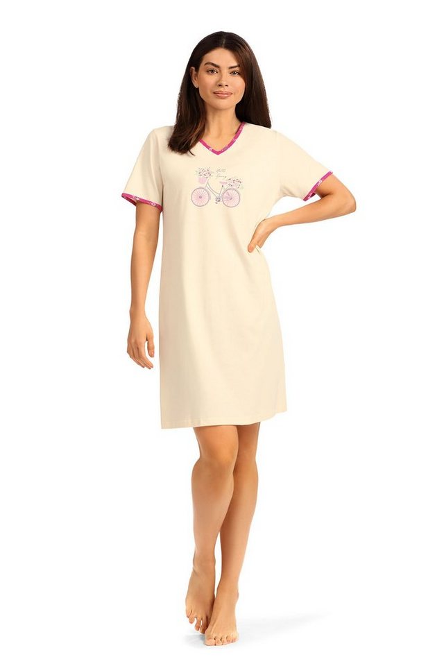 comtessa Nachthemd (Set, 1-tlg., 1-teilig) Damen Sleepshirt ca.95cm Schlafshirt Baumwolle von comtessa