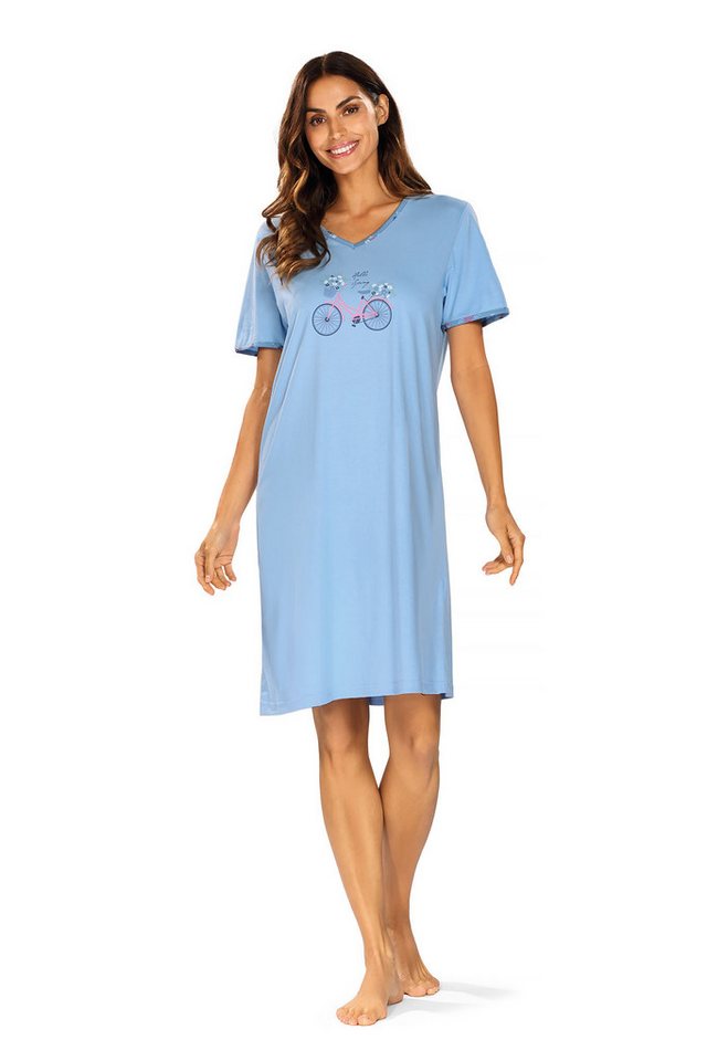 comtessa Nachthemd (Set, 1-tlg., 1-teilig) Damen Sleepshirt ca.95cm Schlafshirt Baumwolle von comtessa