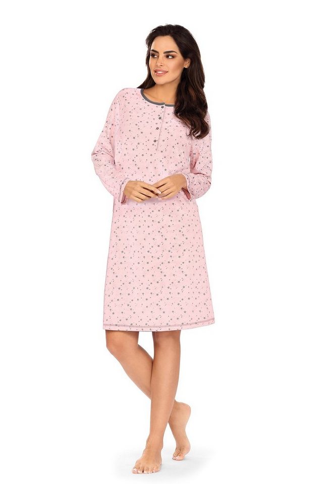 comtessa Nachthemd (Set, 1-tlg., Set) Damen Sleepshirt ca.100cm Nachthemd Baumwolle Sternchen von comtessa