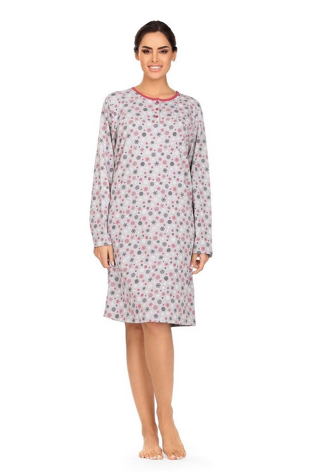 comtessa Nachthemd (Set, 1-tlg., Set) Damen Sleepshirt ca.100cm Nachthemd Interlock Baumwolle Snowflakes von comtessa