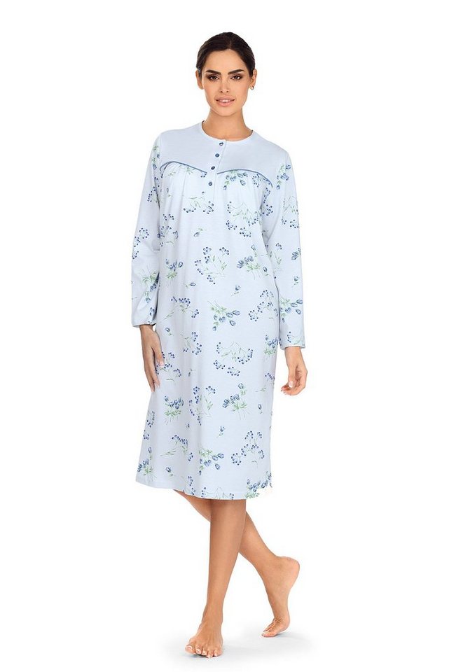 comtessa Nachthemd (Set, 1-tlg., Set) Damen Sleepshirt ca.110cm Nachthemd Baumwolle Blumendruck von comtessa